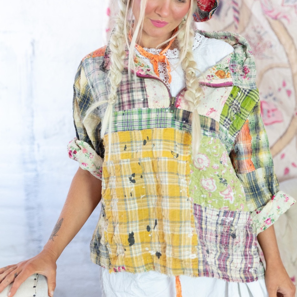 Magnolia Pearl Multicolor Patchwork Asher Pullover